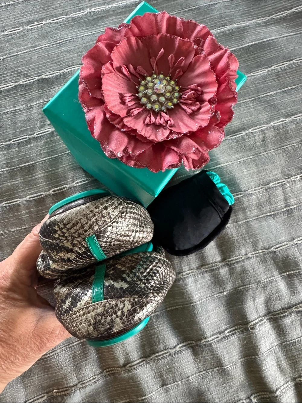 Tieks Copperhead Snake Foldable Ballet Flats EUC size 8